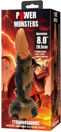 Power Monsters Dildo με Βεντούζα Καφέ