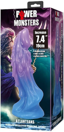 Power Monsters Ρεαλιστικό Dildo με Βεντούζα Μπλε