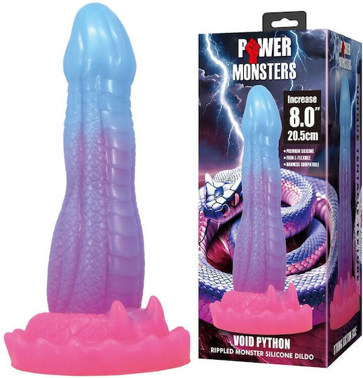 Power Monsters Dildo με Βεντούζα Μπλε