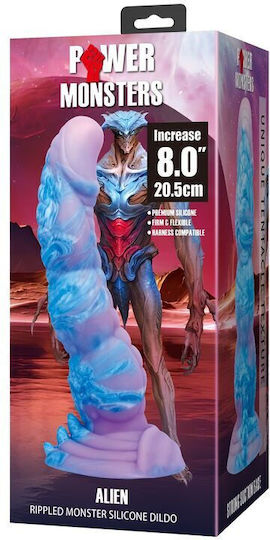 Power Monsters Dildo με Βεντούζα Μπλε