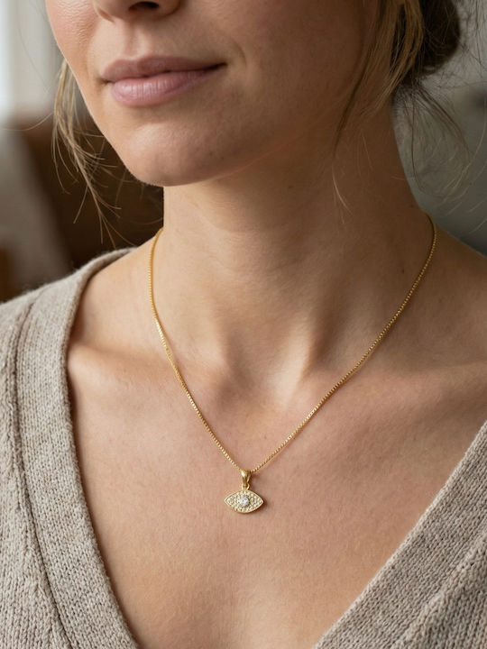 Kiriakos Gofas Hängendes Charm Auge aus 9K Gold