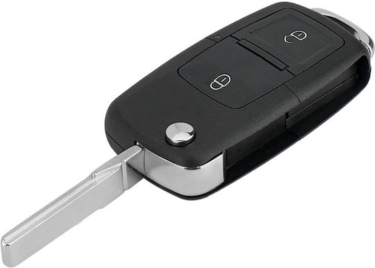 Carcasă Telecomandă Auto 2 Butoane Cu Lamă Compatibil Volkswagen Skoda Seat