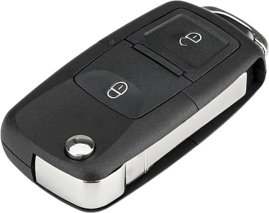 Carcasă Telecomandă Auto 2 Butoane Cu Lamă Compatibil Volkswagen Skoda Seat