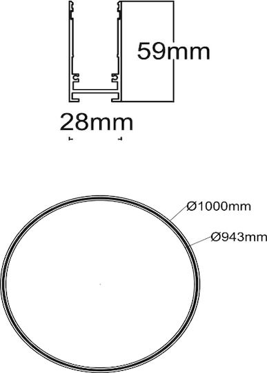 Magnetische Schiene Gebogen Voll D1000 2c Oberfläche Sandweiß