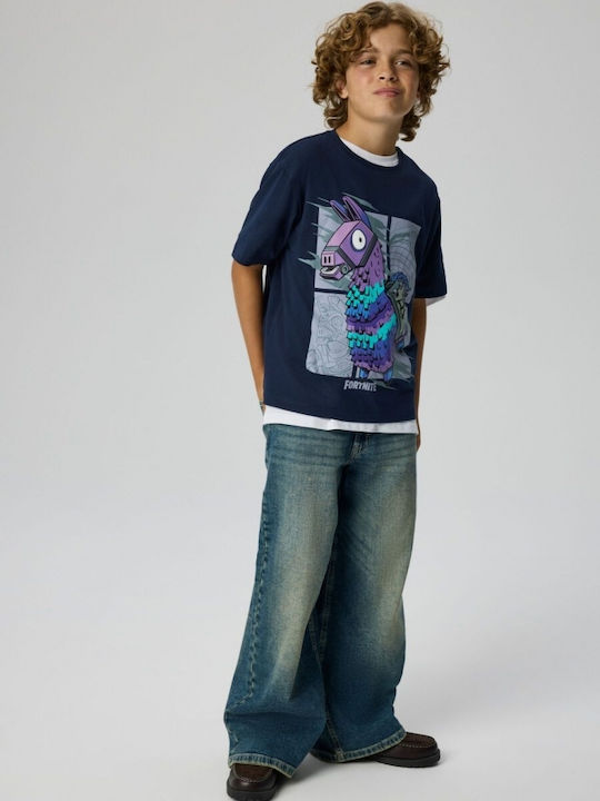 Kids T-shirt Blue Fortnite