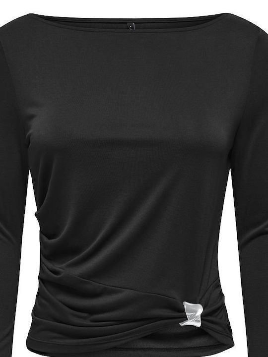 Only Women's Long Sleeve Black Blouse