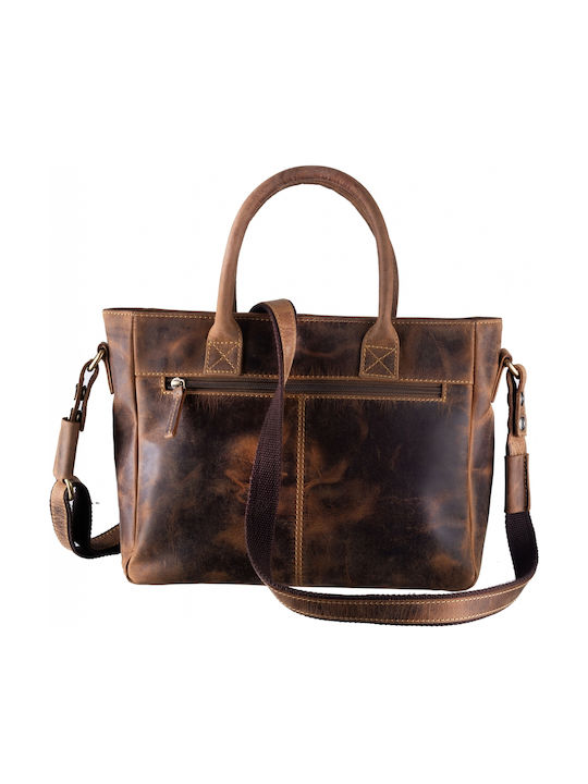Leather Women's Shoulder Bag Brown