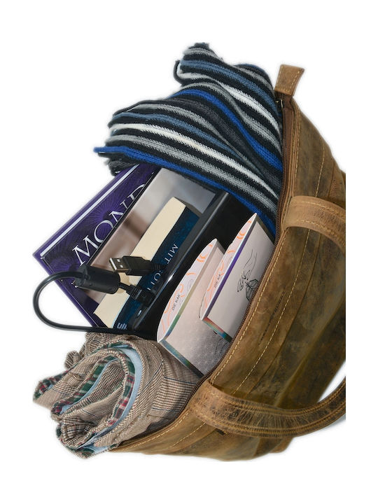 Leder Damen Schultertasche Braun
