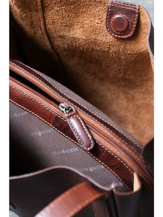 Leder Damen Schultertasche Braun