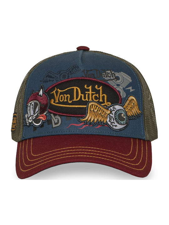 Patches Burgundy Navy Trucker Cap Von Dutch