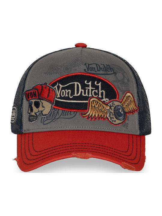 Patches Orange Grey Trucker Cap Von Dutch