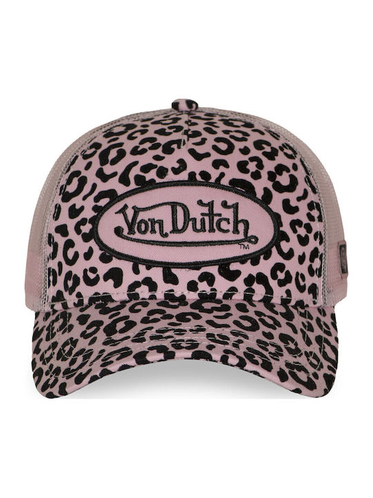 Leopard Rose Pink Black Trucker Cap Von Dutch Leopard Rose Pink Black Trucker Cap Von Dutch