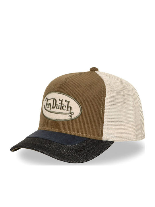 Von Dutch Unisex Καπελο Trucker Καφε Μπεζ Vd 1 Ct Shield 05-brown Beige