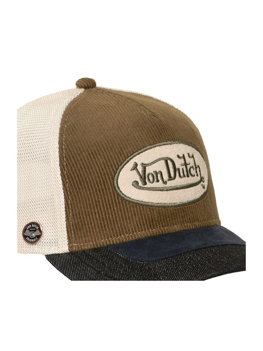 Von Dutch Unisex Șapcă Trucker Cafeniu Bej Vd 1 Ct Shield 05-brown Beige