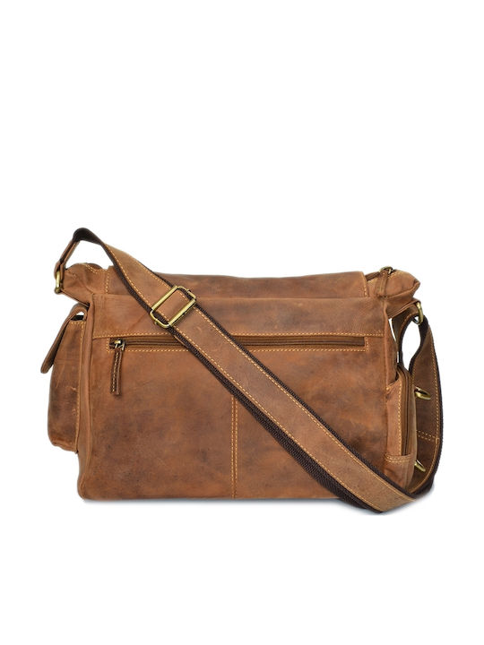 Geantă bărbătească de umăr / crossbody din piele Bej