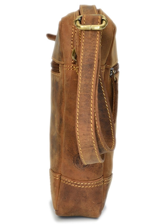 Geantă bărbătească de umăr / crossbody din piele Bej