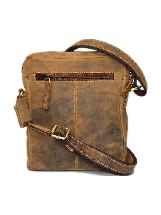 Geantă bărbătească de umăr / crossbody din piele Bej