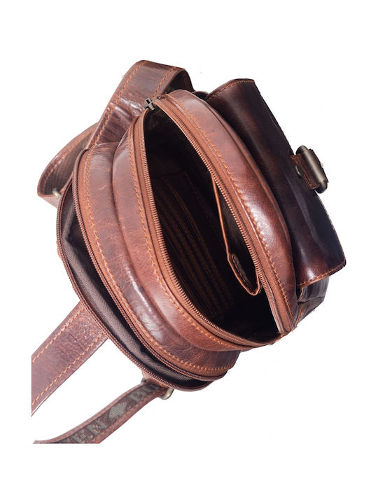 Geantă bărbătească din piele de umăr / tip crossbody Bej