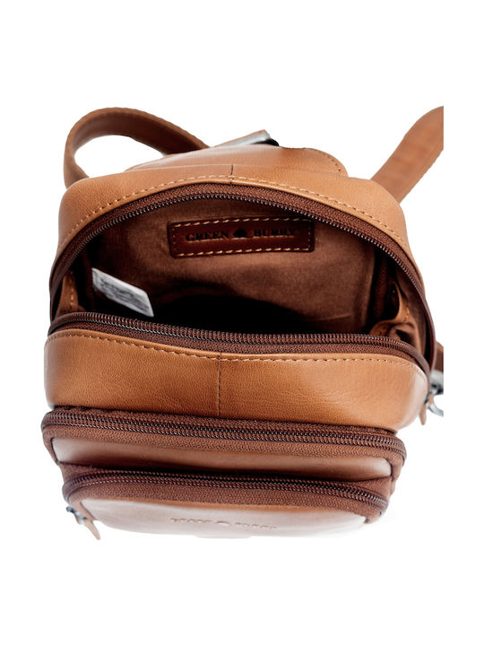 Geantă Bărbătească de Umăr / Tip Crossbody din Piele Maro