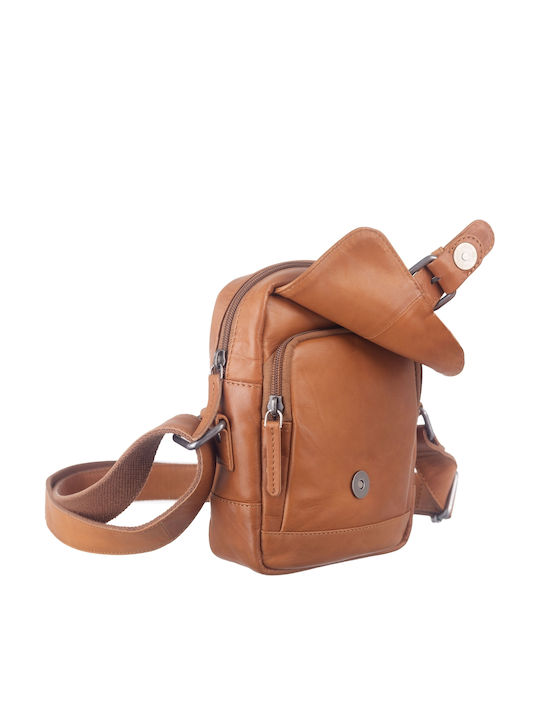 Geantă bărbătească de umăr / crossbody din piele Bej