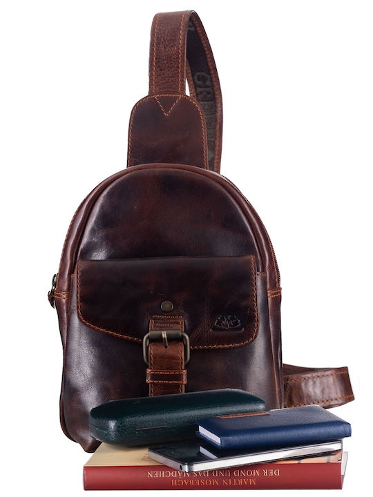 Geantă bărbătească din piele de umăr / tip crossbody Bej