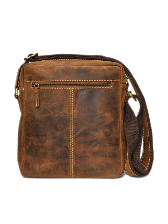 Geantă bărbătească de umăr / tip crossbody din piele maro