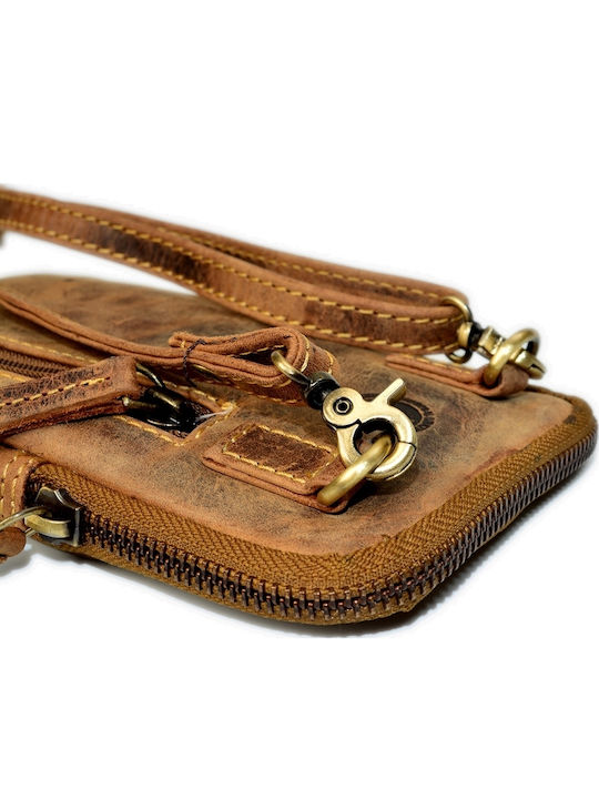 Geantă bărbătească din piele de umăr / tip crossbody maro