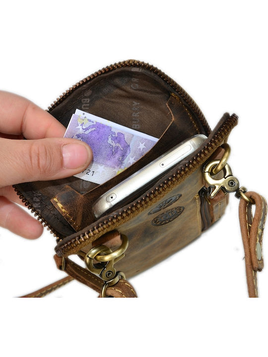 Geantă bărbătească din piele de umăr / tip crossbody maro