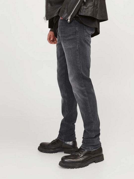 Glenn Men's Elastic Slim Fit Black Jeans Pants