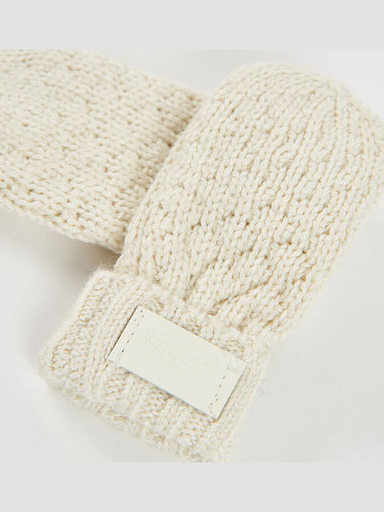 Kinderhandschuhe MItten Gestrickt für Neugeborene Weiße