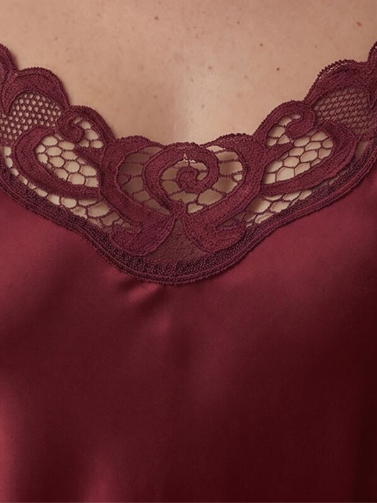 Jumelles Summer Women's Nightgown Burgundy