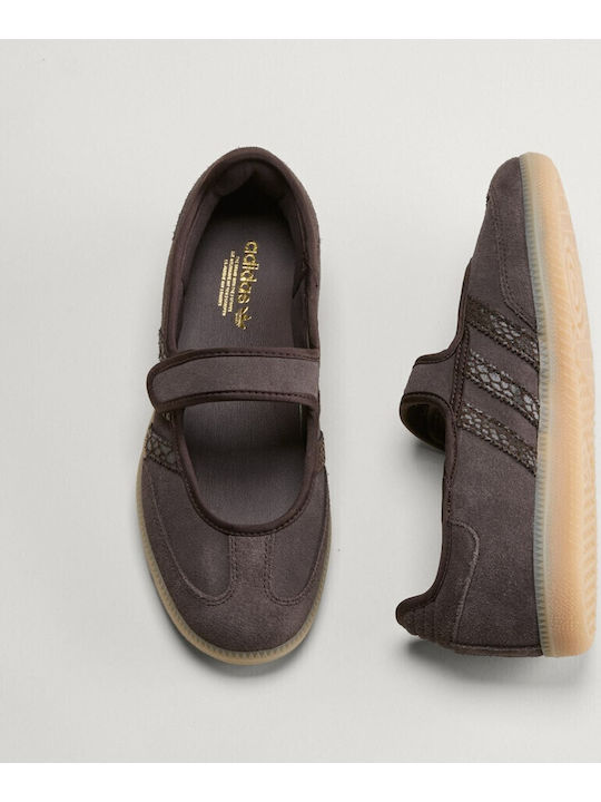 Damen Ballerinas aus Leder in Braune Farbe