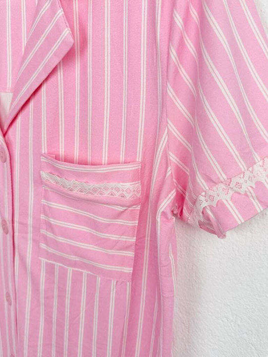 Fuanna Sommerliches Damen-Schlafanzug-Set Rosa