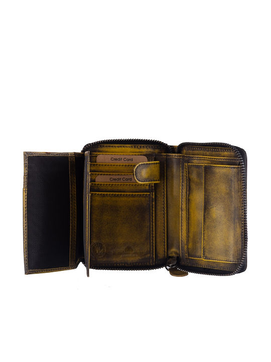 Small Leather Women's Wallet Yellow