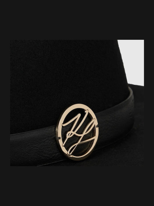 Karl Lagerfeld Women's Wool Fedora Hat Black