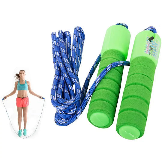 Fitness & Crossfit Jump Rope with Meter Adjustable Length Green