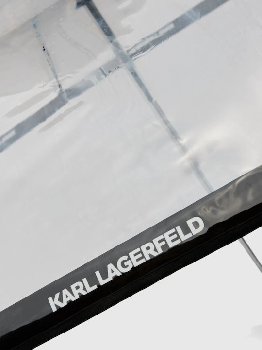 Karl Lagerfeld Umbrelă de ploaie automată compactă transparentă