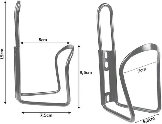 Suport pentru Bidon de Bicicletă din Aluminiu Universal Argintiu pentru Sticle Până la 1.5l