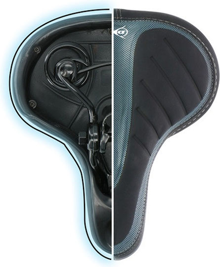 Dunlop Fahrradsattel Schwarz mit Gel 250 x 210 mm