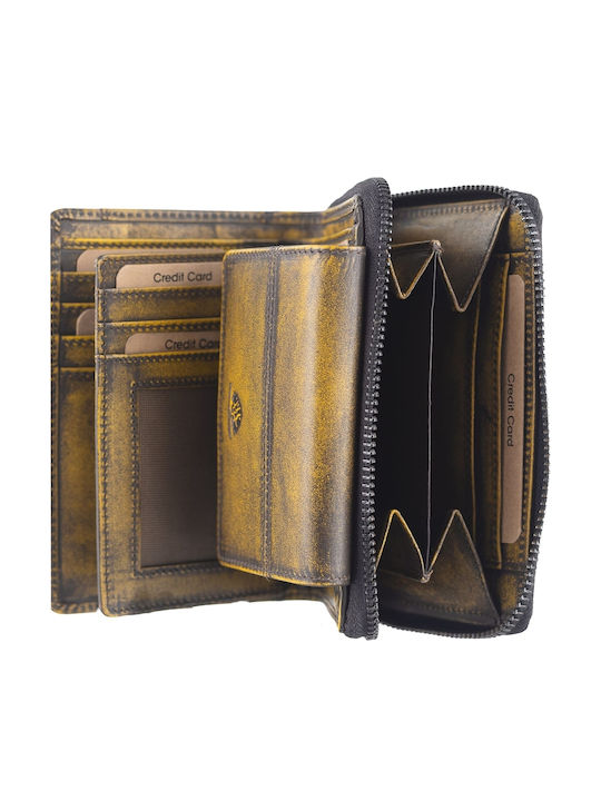 Kleines Leder Damenbrieftasche Gelbe