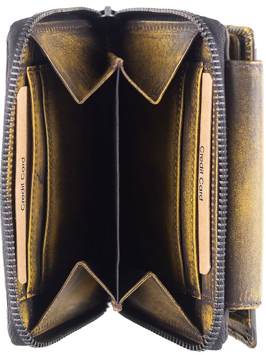 Kleines Leder Damenbrieftasche Gelbe