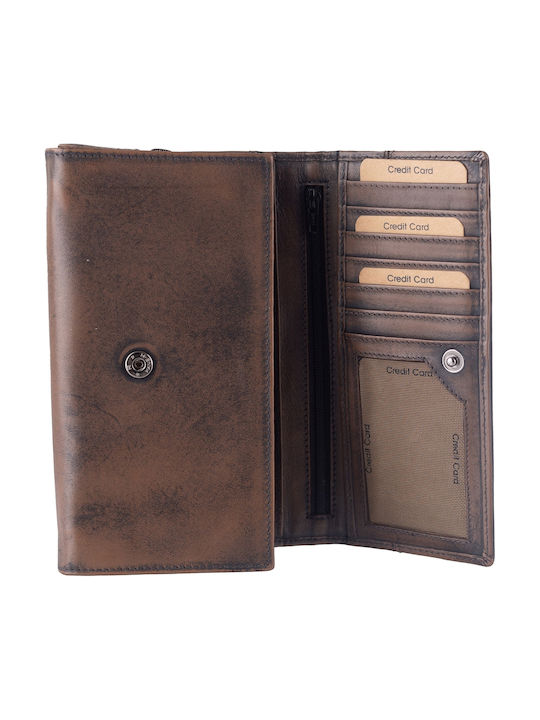 Large Leather Women's Wallet Brown