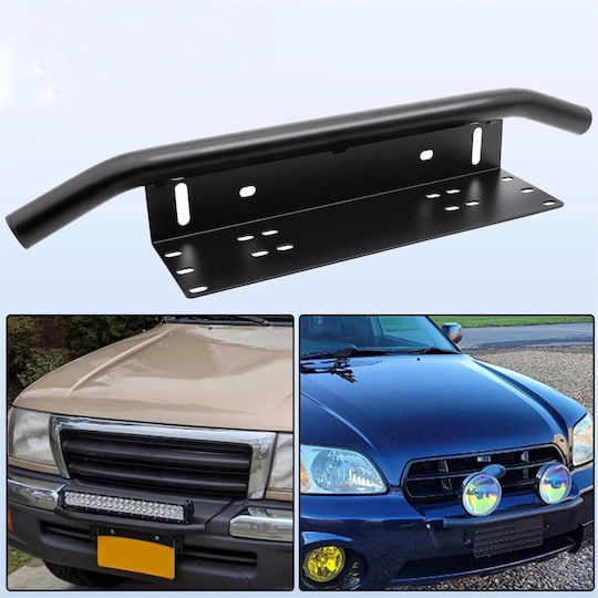 Suport Plăcuță Licență Bullbar Din Aluminiu Vopsit Cu Acoperire Electrostatică Proiector Pentru Vehicule Off-road Culoare Neagră
