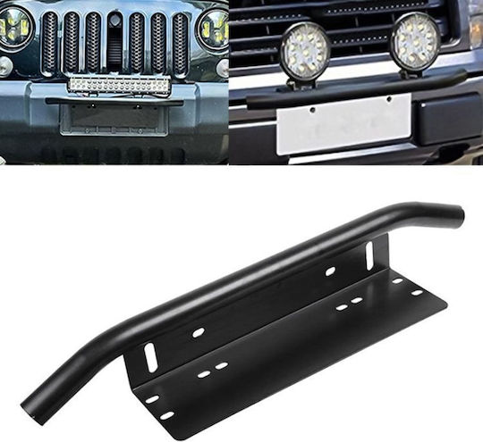 Suport Plăcuță Licență Bullbar Din Aluminiu Vopsit Cu Acoperire Electrostatică Proiector Pentru Vehicule Off-road Culoare Neagră