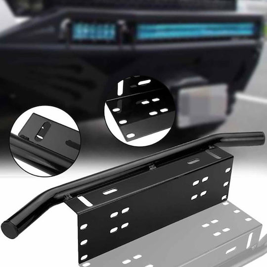 Suport Plăcuță Licență Bullbar Din Aluminiu Vopsit Cu Acoperire Electrostatică Proiector Pentru Vehicule Off-road Culoare Neagră