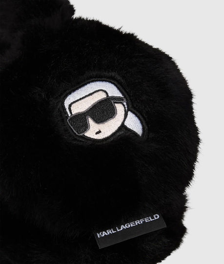 Damen Gehörschutz Strickmütze in Schwarz Farbe