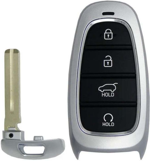 Husă Cheie Auto Smart Telecomandă Compatibil Hyundai Tucson Santa Fe 4 Butoane Gri Negru