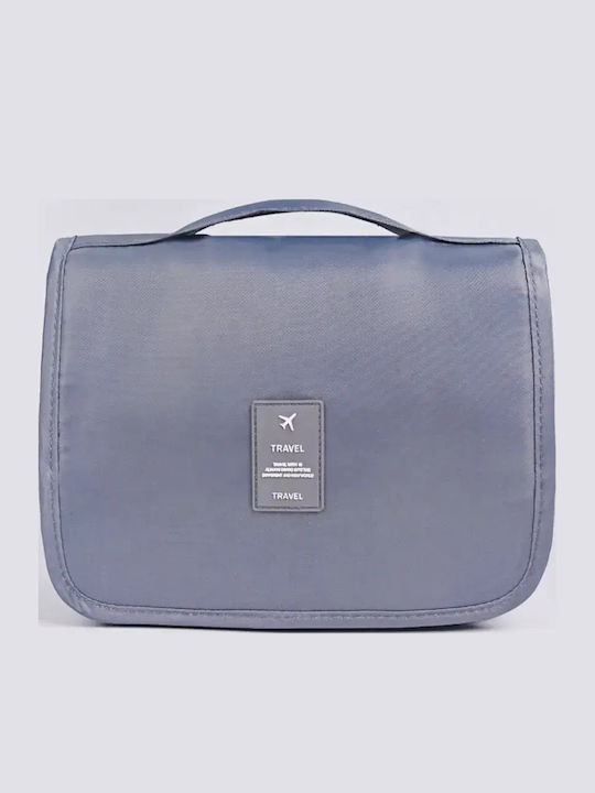 Abyz Faltbarer Kulturbeutel Reise Make-up Tasche Haken Wasserdicht Mehrere Fächer Graues 24x19cm