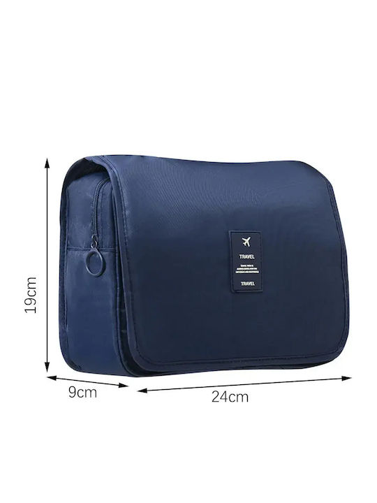Abyz Neseser Cosmetic De Călătorie Pliabil Cu Cârlig Impermeabil Cu Compartimente Multiple Albastru 24x19cm