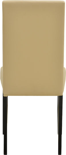 Zeben Dining Chairs with Artificial Leather Upholstery Ecru 2 pcs 43.5x55.5x93.5cm